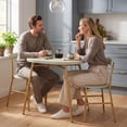 thumbnail image 2 of Best Choice Products 3-Piece Oval Dining Table Set, Modern Small Kitchen Dinette w/ 2 Chairs - Sage Green/Gold, 2 of 7