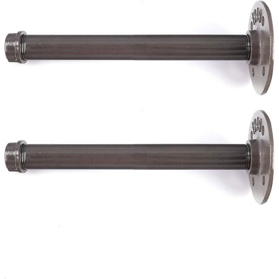 ATT Rustic Floating Shelf Brackets Industrial Iron Pipe Shelf Brackets 25mm Diameter 2 Pack In Grey