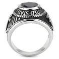 thumbnail image 4 of Luxe Jewelry Designs Men's High Polished Stainless Steel Ring with Round Montana Synthetic Glass -, 4 of 4