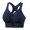 Dark Blue, variant on Women's Zip Front Closure Sports Bras Padded Wirefree Yoga Bra