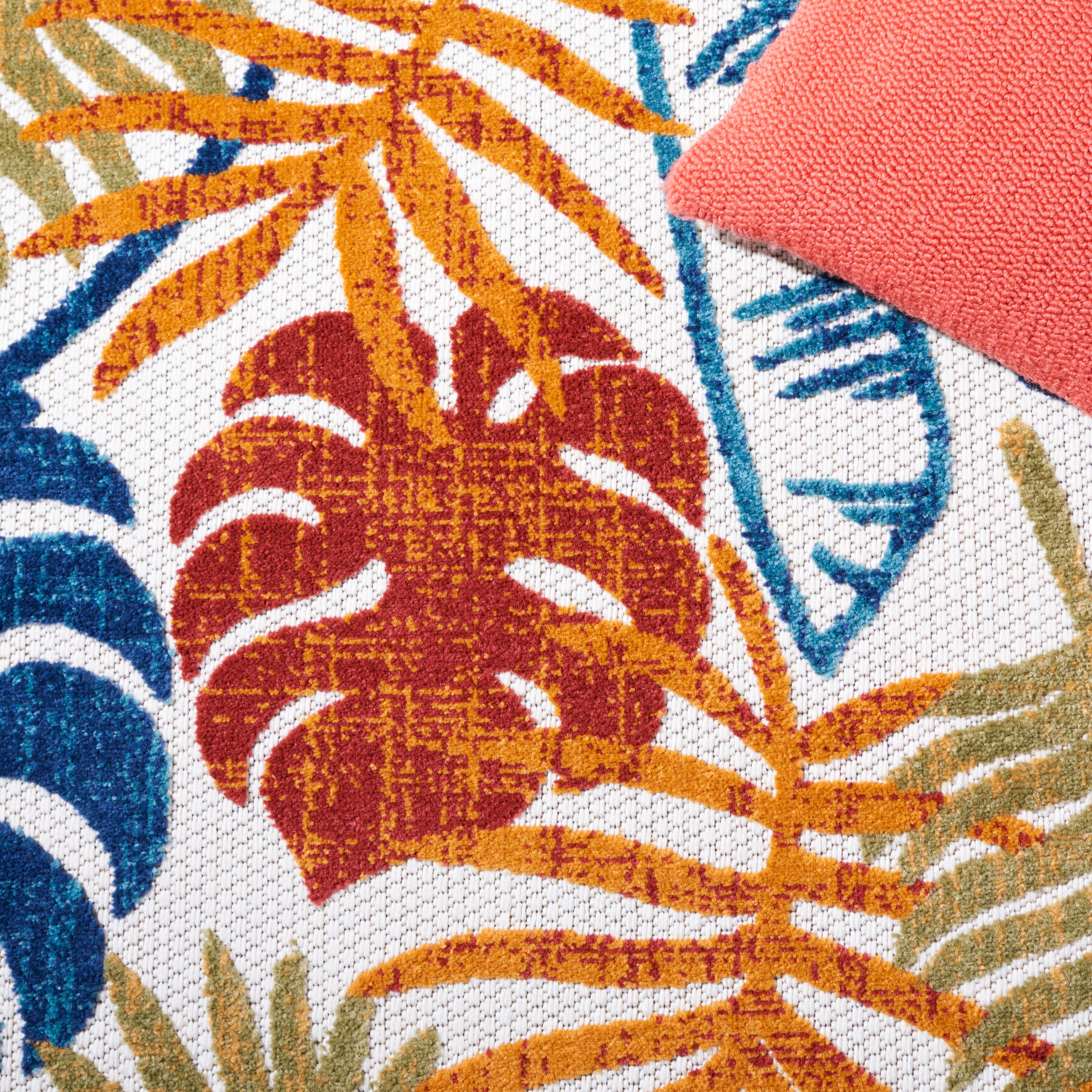 Safavieh Cabana Rug Collection Off-White Nature & Floral Power Loomed Outdoor Rugs, 9' x 12', Water-Resistant