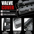 thumbnail image 3 of MITZONE Upgrade Aluminum Engine Valve Cover Kit Compatible with Chevy Aveo LT L4 1.6L Sedan 2005-2011 OE 96473757 25192208 96469203 24102927 25185117 25183635, 3 of 7