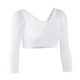 thumbnail image 4 of Women Mesh Seamless Arm Shaper Crop Top Shirt Blouses, Slim Upper Sleeves Armwear Wrap Plus Size, 4 of 5