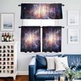 thumbnail image 2 of Galaxy Explosion Kitchen Curtains Valances and Tiers Set of 3 Abstract Art Solar System Universe Modern Tier Curtains and Valance with Rod Pocket for Small Windows, 27.5"x24", 2 of 9