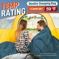 thumbnail image 2 of Double Sleeping Bag for Adults Mens with Pillow, XL Queen Size Two Person Sleeping Bag for All Season Camping Hiking Backpacking 2 Person Sleeping Bags for Cold Weather & Warm, 2 of 10