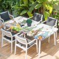 thumbnail image 2 of Green Easter Table Cloths for 6 Foot Rectangle Tables, Eggs Gnomes Bunny Elegant Farmhouse Patio Waterproof Elastic Fitted Tablecloths, Washable Rectangular Table Cover for Camping, 2 of 8