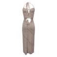 thumbnail image 5 of Bathing Suit Cover Up Beach Clothes for Women Swimwear Cover Ups Women's Knit Dress Front Long Beach Clubwear Solid Color Backless Cut Outs, 5 of 6