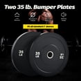 thumbnail image 4 of Preenex 35lb Weight Plates 2" Olympic Bumper Plates for Pro School Home Gyms Set of 2, 4 of 8