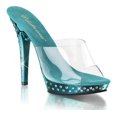 thumbnail image 2 of *5" Heel, 3/4" PF Slide - Clr/Turquoise Chrome, 6, 2 of 2