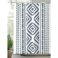 thumbnail image 3 of Navy Blue Boho Waterproof Fabric Shower Curtain, Vintage Southwestern Geometric Stripes Shower Curtain for Bathroom Curtains Bathtubs Hotel Washable Shower Curtains with 12 Hooks Extra Long 72x96, 3 of 6