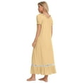 thumbnail image 4 of Nightgown for Women Solid Color Short Sleeve Comfort Sleep Dress Loungewear Yellow M, 4 of 4