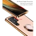 thumbnail image 5 of Compatible with Samsung Galaxy S22 Ultra 5G Case Ring Holder Kickstand Magnetic Phone Case Soft Silicone Shockproof TPU Scratch Resistant Protective Cover, 6.8 inch - Beige, 5 of 14