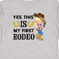 thumbnail image 4 of Inktastic Yes, This is My First Rodeo- Cowgirl in Hat and Boots Girls Long Sleeve Toddler T-Shirt, 4 of 5