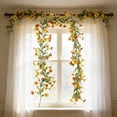 thumbnail image 4 of Silk Flower Garland, Artificial Floral Climber With Hanging Rings, for Wedding Arch and Garden Decor, Yellow, 4 of 6