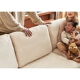 thumbnail image 5 of HONBAY 94” Beige Corduroy Sectional Sofa Bed Convertible Sleeper Sofa with Storage Ottomans for Living Room, 5 of 8