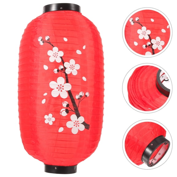 Tineasur Japanese Red Paper Lantern Indoor Decorative Lantern Set for Home Decor and Party Lighting