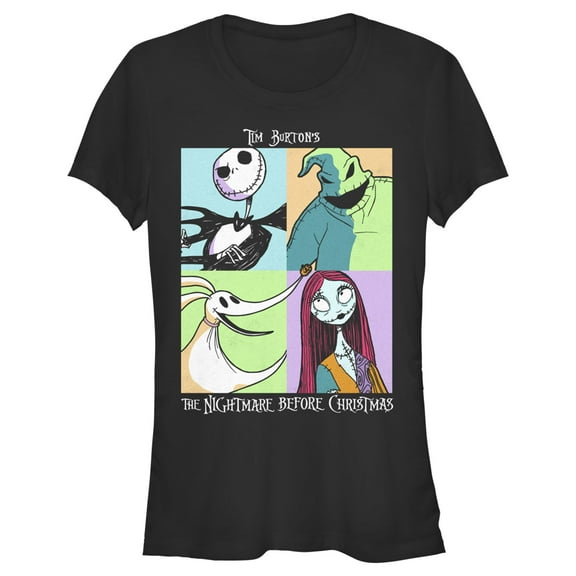 Junior's The Nightmare Before Christmas Group Character Portraits Graphic Tee Black X Large