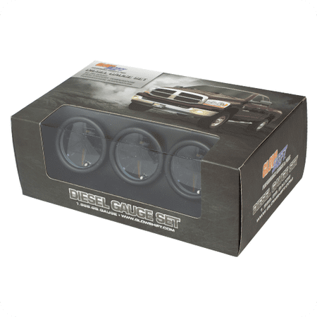 GlowShift Tinted 7 Color Diesel Gauge Set - 60psi Boost, 2400 Pyrometer EGT & Trans Temp Gauges