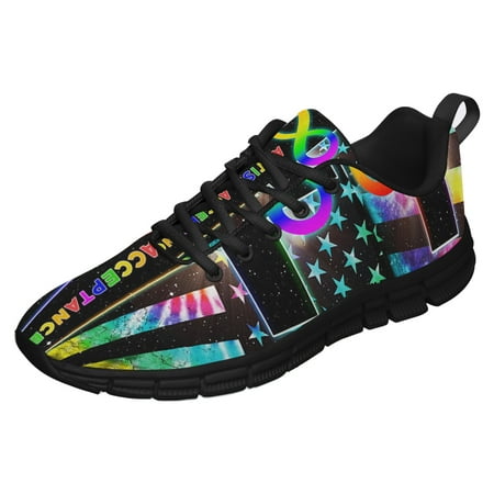 

Autism Acceptance Running Shoes Sneakers Mesh Black Size 3.5