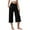 Black, variant on Mgmyaa Womens Casual Wide Leg Yoga Capris Crossover High Waist Capri Pants Loose Soft Pajama Pockets Croped Sweatpants