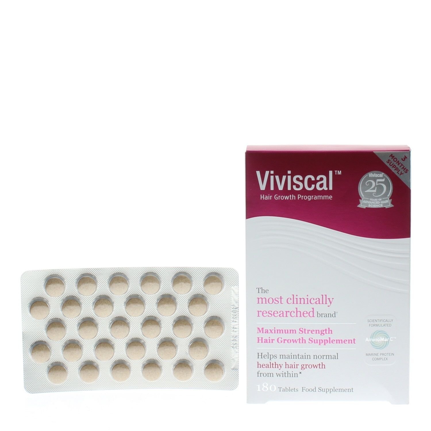 Viviscal Hair Growth Programme Maximum Strength Hair Growth Supplement 180 Tablets