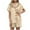 Khaki, variant on Amzcrzy Women's Silk Satin Pajamas Set Solid Color Short Sleeve Button Down Ruffle Hem Shorts PJ Sets Two-Piece Loungewear Valentines Pajamas