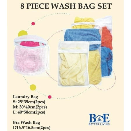 B E Home Essential Laundry Mesh Wash Bag Set Small 2 Medium Large Bra Of 8