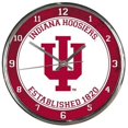 thumbnail image 1 of Indiana Hoosiers Round Chrome Wall Clock, 1 of 1