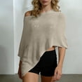 thumbnail image 2 of APEXFWDT Summer Ponchos for Women Lightweight Mesh Sheer Cover Up Off the Shoulder Cape Top Vacation Outfits, 2 of 8