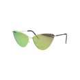 thumbnail image 2 of Womens Cat Eye Gothic Metal Rim Retro Design Sunglasses Gold Yellow Mirror, 2 of 4
