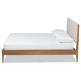 thumbnail image 3 of Baxton Studio Lenora Mid-Century Modern Beige Fabric Upholstered and Walnut Brown Finished Wood Queen Size Platform Bed, 3 of 11