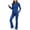 Blue, variant on felwors Women's 2 Piece Ribbed Zip-Up Hoodie Tracksuit Vertical Stripe Sweatshirt High-Waisted Flared Pants, Slim-Fit Activewear Set（Blue， XXL）