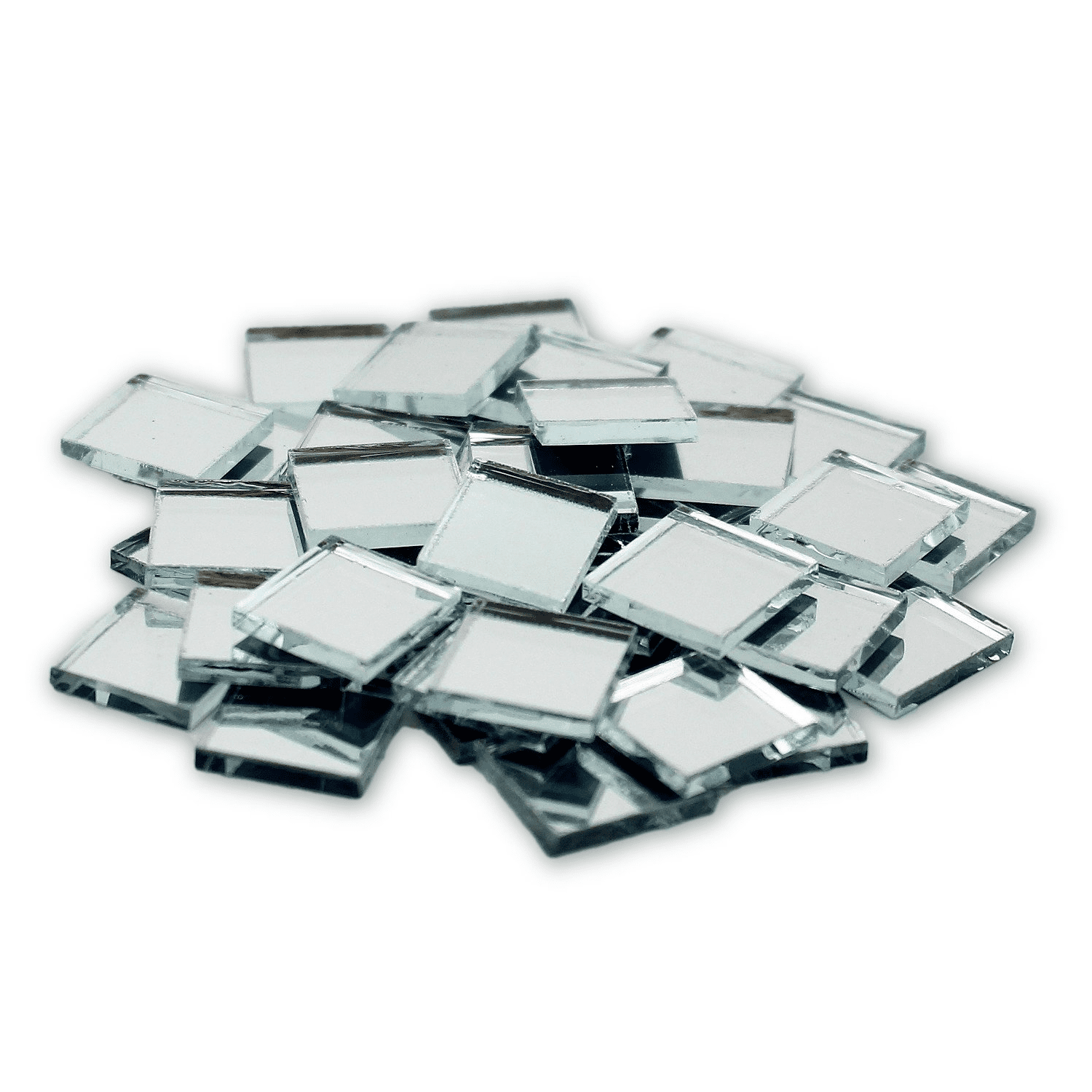0.5 inch Small Mini Square Craft Mirrors 25 Pieces Mirror Mosaic Tiles