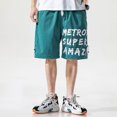 thumbnail image 5 of Pantalones cortos casuales con estampado de letras de verano para hombre, pantalones cortos holgados de moda de calle alta, pantalones cortos Y2K nuevos de 2023, pantalones cortos para gimnasio, balon, 5 of 5