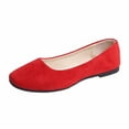 thumbnail image 2 of Women‘s Flat Shoes, Korean Style Square Toe Suede Ballet Flats, Slip-On Pumps for Work, Dressy Casual, and Fashion Outfit Essential Red 36, 2 of 4