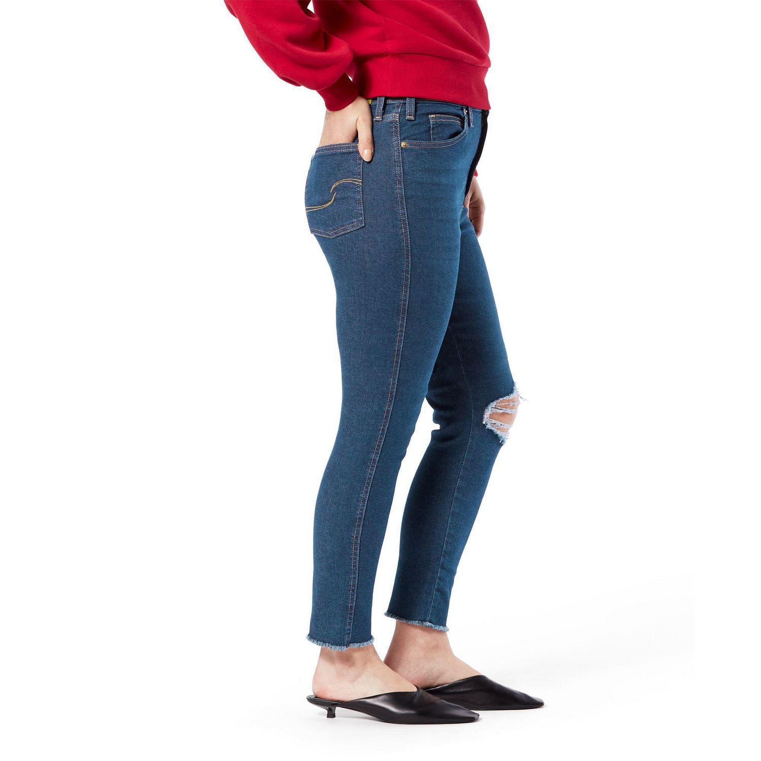 Levi Strauss Signature.MC Jean filiforme taille haute d'époque pour femme