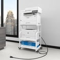 thumbnail image 1 of Natwind Large Printer Stand,24''x20''x29''Printer Table with Adjustable Storage Shelf,3 Tier Rolling Printer Cart with Wheels,Home Office Multifunctional Shelves for Heat Press,3D Printer (White), 1 of 8