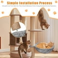 thumbnail image 6 of Cat Tree Hammock Replacement for Medium Cats - 12.6 inch Deep Basket Add-on Attachment with Soft Plush Fabric,Grey, 6 of 6