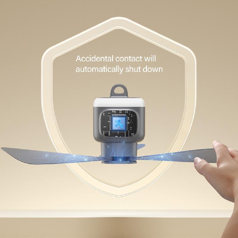 Rechargeable Ceiling Fan With Remote Control 3 Speed and Adjustable Light