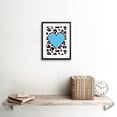 thumbnail image 2 of Leopard Coral And Blue Beautiful Reverse Art Print Black Framed Poster Wall Decor 9x7 inch, 2 of 5
