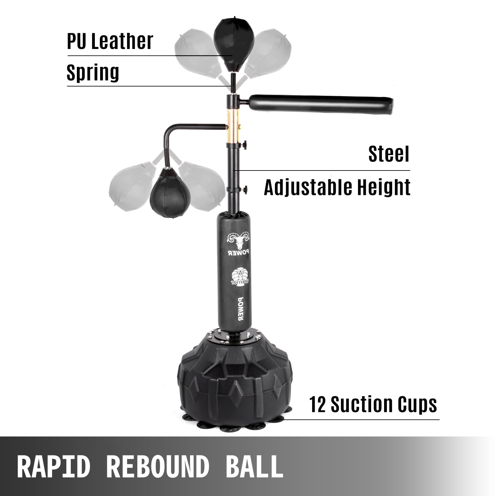 Details about   Boxing Spinning Bar Fitness Punching Ball Stand Adjustable Reflex Speed Training