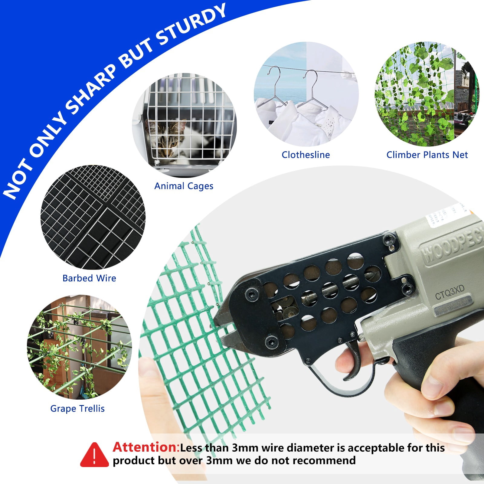 WOODPECKER CTQ3XD Saving Labour Pneumatic Bolt Cutter, Automatic Wire Cutting Nipper for 3mm Diameter