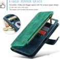 thumbnail image 4 of Case for iPhone 14 Pro Max, Flip Leather Wallet Case with 10 Card Slot Holder Zipper Pocket Kickstand Magnetic Closure Shockproof Flip Folio Cover for iPhone 14 Pro Max 5G 6.7 inch 2022 (Teal), 4 of 17