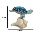 thumbnail image 2 of Ocean Marine Blue Sea Turtle Swimming Over Conch Shell Spring Bobble Figurine, 2 of 9
