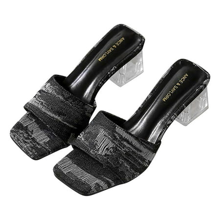 OJSFQUFP Sandals Women Dressy Summer Women s Beach Sandals Hollow Casual Slippers Flat Shoes Retro Sandals Fashion Slide Sandals Womens 2024 Women Slipper Black 37