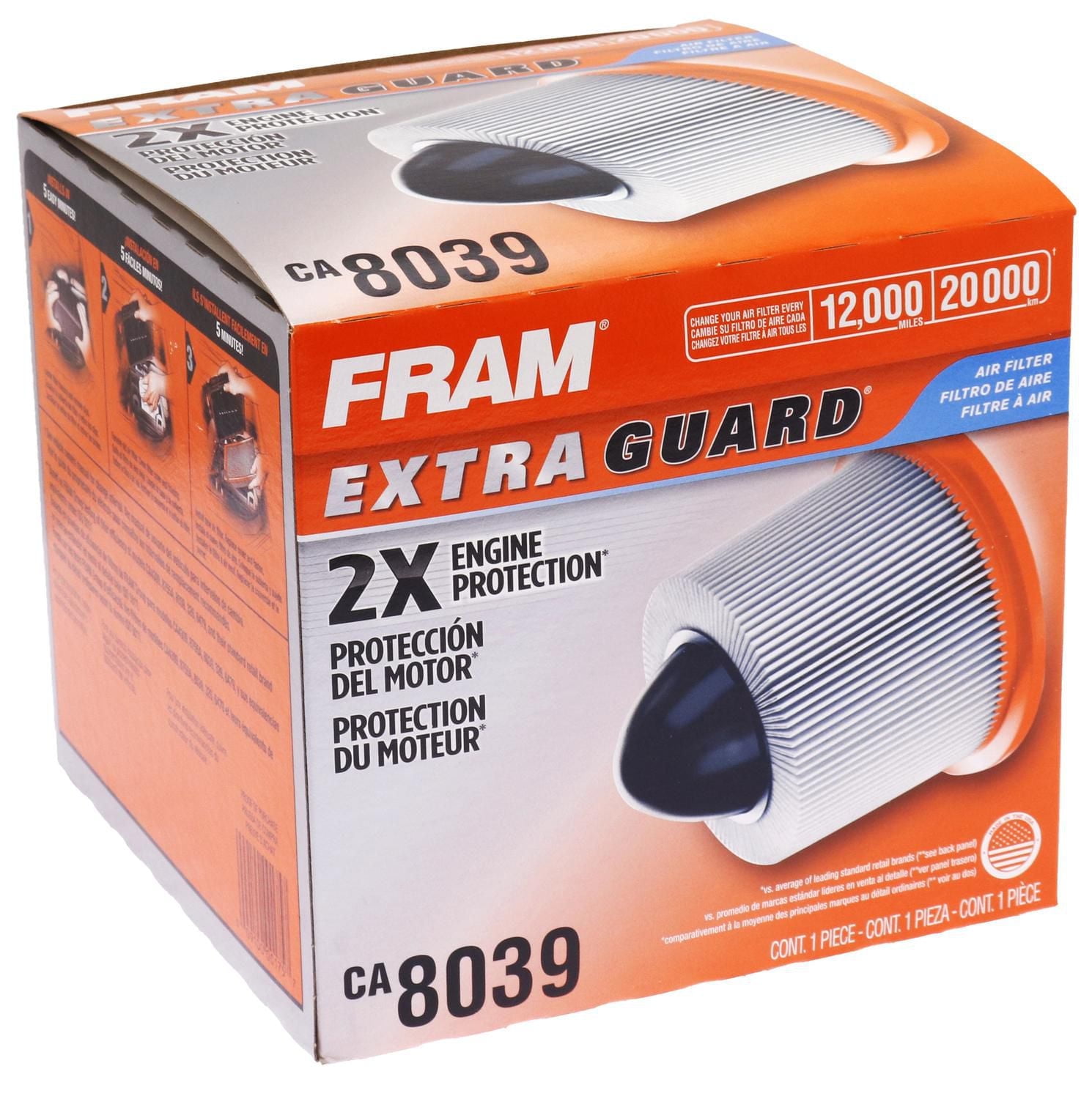 FRAM CA8039 Extra Guard Engine Air Filter for Select Ford Vehicles
