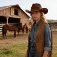 thumbnail image 2 of OJSFQUFP Cowboy Hat for Women and Men with Shapeable Wide Brim Cattleman Western Hats for Cowboys And, 2 of 8