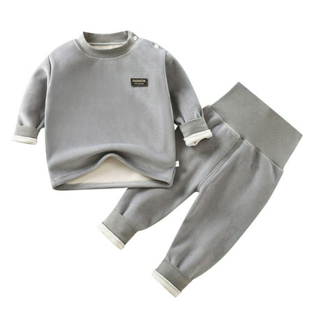 

Toddler Girls Outfits Dressy Outfits Baby Warm Underwear Set Winter Baby Homewear Pajamas With Wool Thickened High Waist Belly Care Baby Long Sleeve Clothing Fall Girls Clothes 12 Months-18 Months