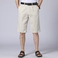 thumbnail image 2 of Mens Suit Shorts Casual Pleated Front 9 Inch Cotton Golf Shorts Knee Length Classic Work Dress Shorts for Men Big and Tall Size S-4XL Beige, 2 of 4