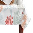 thumbnail image 4 of Red Orange Coastal Table Cloth Waterproof Tablecloths, Summer Beach Coral Shell Ocean Tablecloth Dining Table Cover for Kitchen Party Tabletop Outdoor, Rectangle Tablecloth 60x102 Inch, 4 of 9